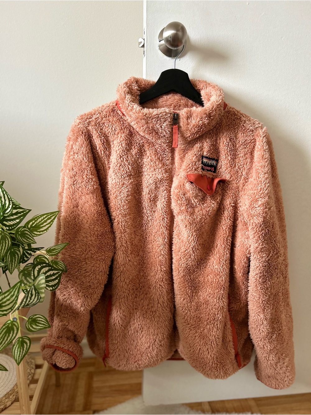 Gerry Weber Plush Teddy Jacket in Blush Pink